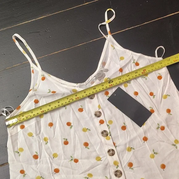 Paper Crane White Camisole with Orange and Green Accents - Picture 7 of 11